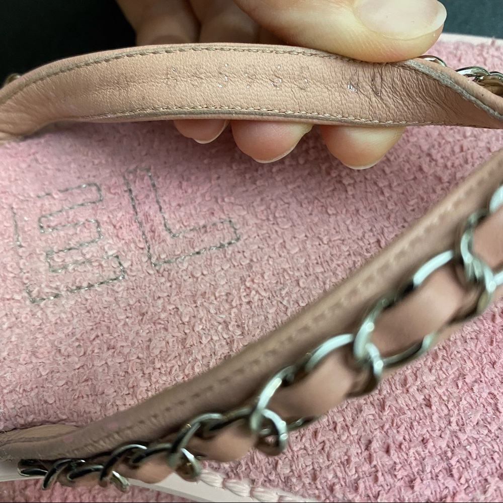 🔥CHANEL🔥 Pink silver chain Pool Thong Flip Flops EUR40 - Picture 6 of 7